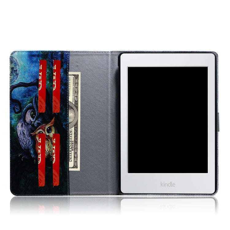 Oil Owl Pattern Horizontal Flip Leather Case for Amazon Kindle Paperwhite 4 (2018) / 3 / 2 / 1, w...