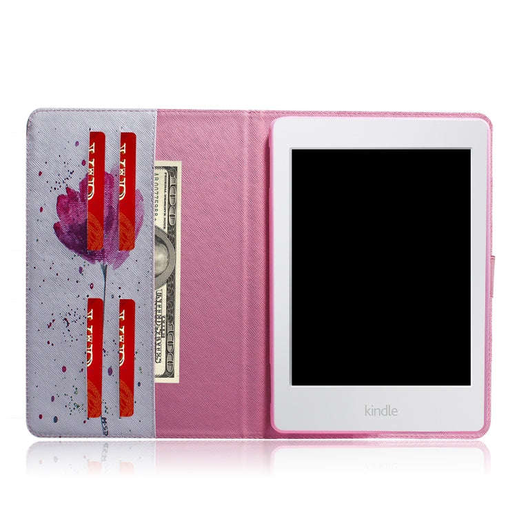 Purple Orchids Pattern Horizontal Flip Leather Case for Amazon Kindle Paperwhite 4 (2018) / 3 / 2...