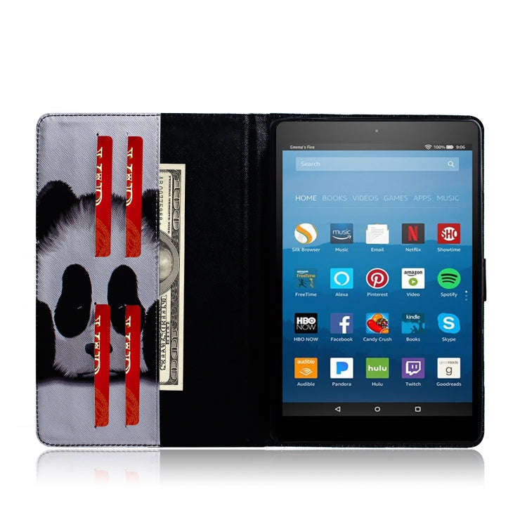 Panda Pattern Horizontal Flip Leather Case for Amazon Kindle Fire HD 8 2015/2016/2017/2018, with ...