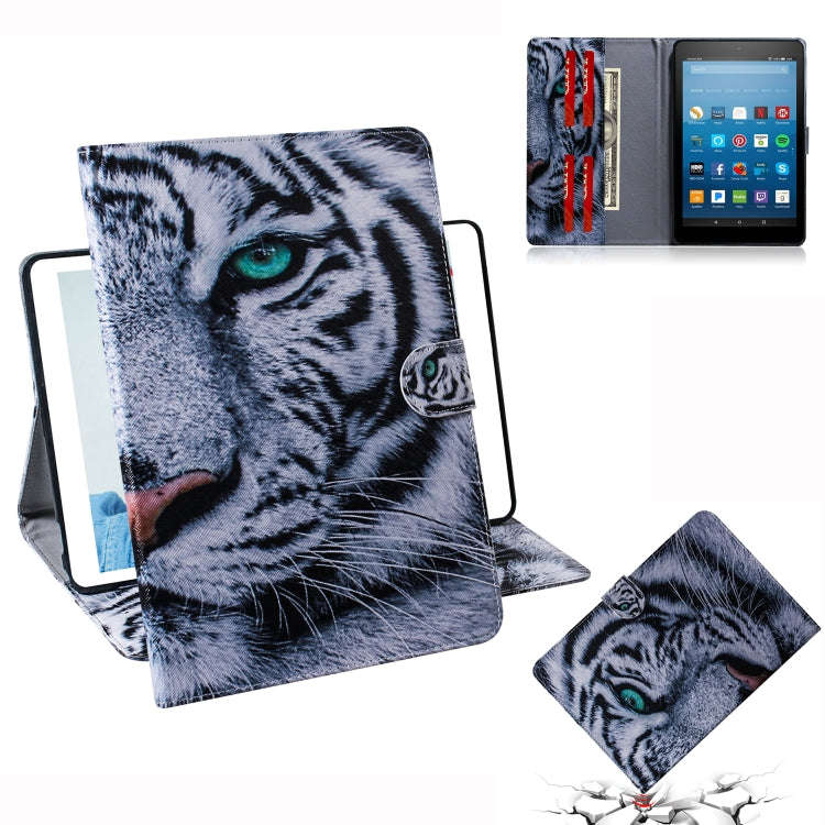 Tiger Pattern Horizontal Flip Leather Case for Amazon Kindle Fire HD 8 2015/2016/2017/2018, with ...