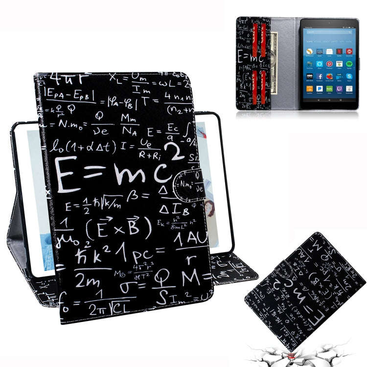 Formula Pattern Horizontal Flip Leather Case for Amazon Kindle Fire HD 8 2015/2016/2017/2018, wit...