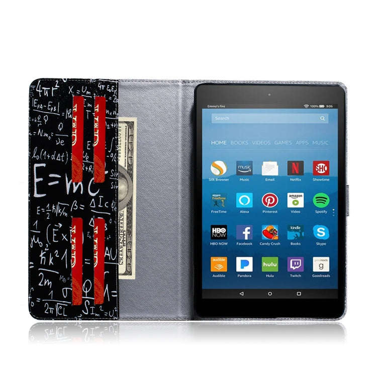 Formula Pattern Horizontal Flip Leather Case for Amazon Kindle Fire HD 8 2015/2016/2017/2018, wit...