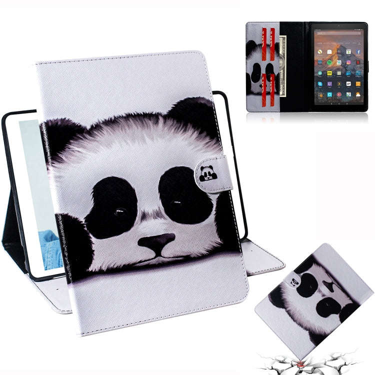 Panda Pattern Horizontal Flip Leather Case for Amazon Kindle Fire HD 10 2015/2017, with Holder & ...