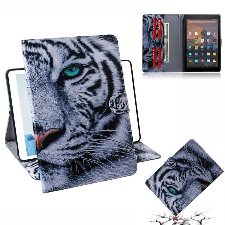 Tiger Pattern Horizontal Flip Leather Case for Amazon Kindle Fire HD 10 2015/2017, with Holder & ...