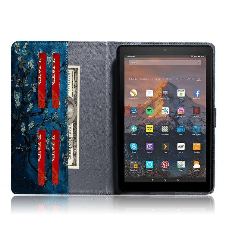 Apricot Blossom Pattern Horizontal Flip Leather Case for Amazon Kindle Fire HD 10 2015/2017, with...