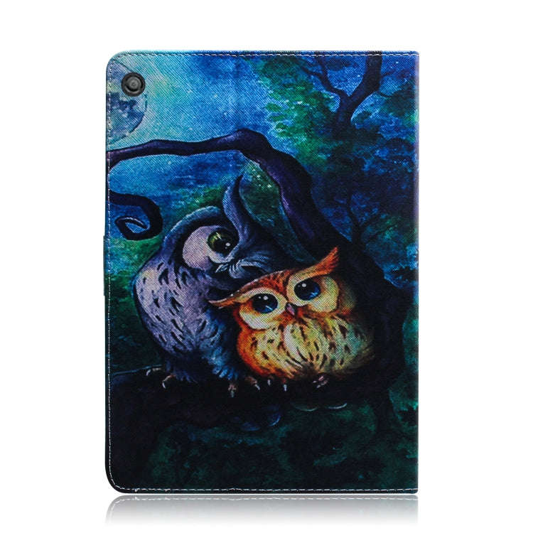 Oil Owl Pattern Horizontal Flip Leather Case for Amazon Kindle Fire HD 10 2015/2017, with Holder ...