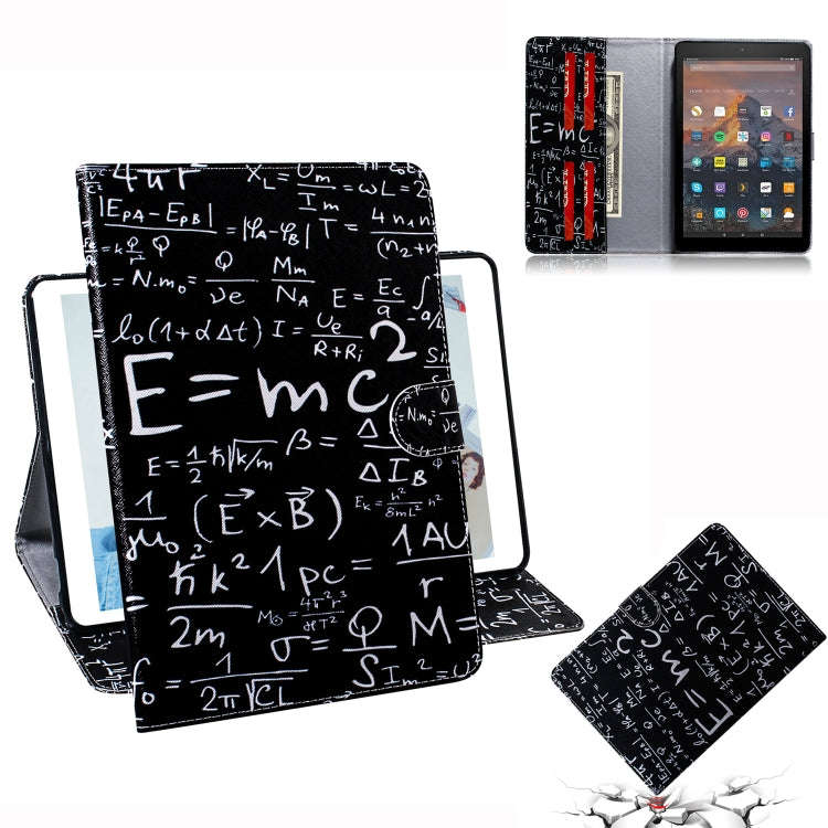 Formula Pattern Horizontal Flip Leather Case for Amazon Kindle Fire HD 10 2015/2017, with Holder ...