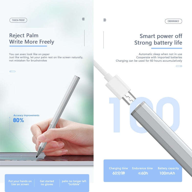 WR18 4096 Micro USB Pressure-Sensitive Stylus Pen(Black)