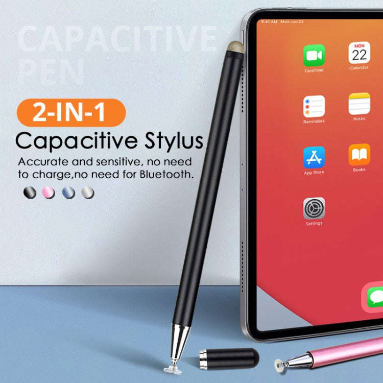 JD02 Universal Magnetic Pen Cap Pan Head + Fiber Cloth 2 in 1 Stylus Pen for Smart Tablets and Mo...