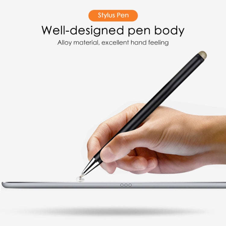 JD02 Universal Magnetic Pen Cap Pan Head + Fiber Cloth 2 in 1 Stylus Pen for Smart Tablets and Mo...
