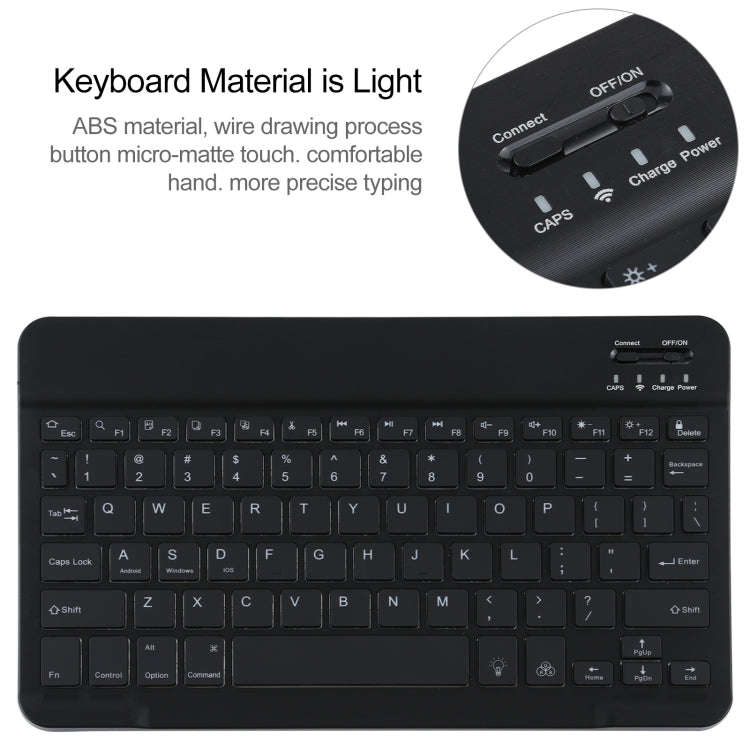 A500S Detachable Bluetooth Backlight Keyboard Ultrathin Horizontal Flip Leather Tablet Case with ...