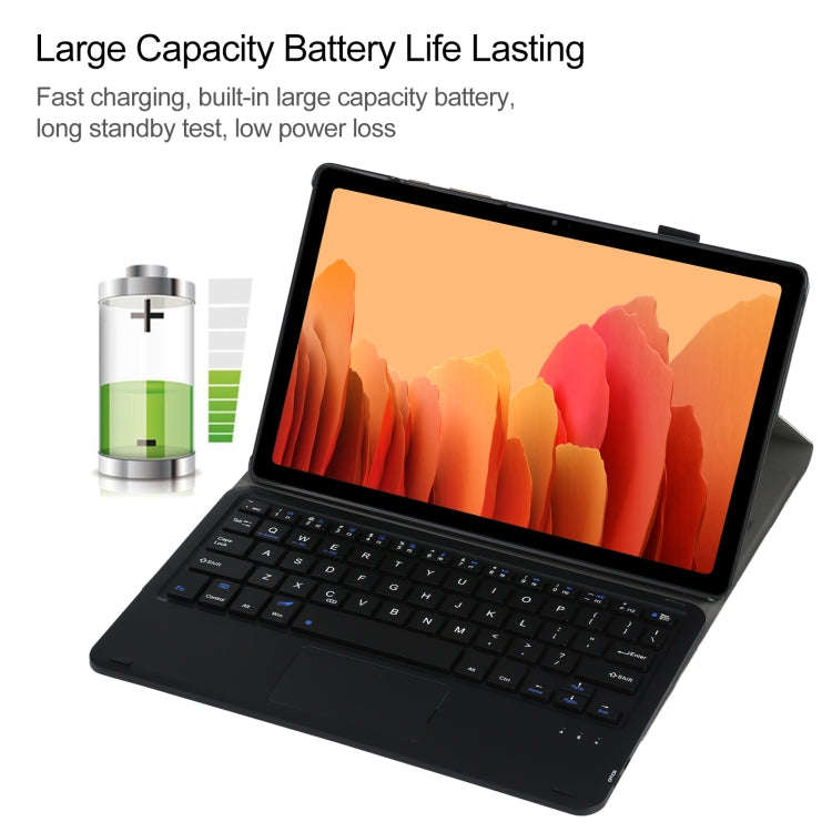 A500-A Detachable Bluetooth Keyboard Ultrathin Horizontal Flip Leather Tablet Case with Touchpad ...