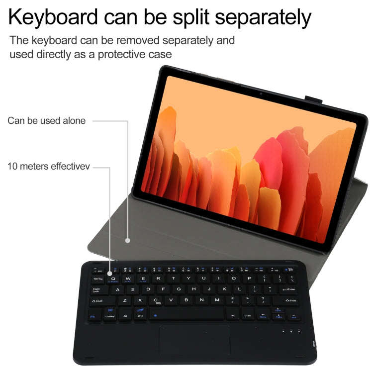 A500-A Detachable Bluetooth Keyboard Ultrathin Horizontal Flip Leather Tablet Case with Touchpad ...