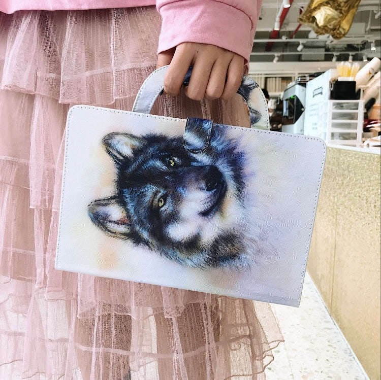 Wolf Pattern Horizontal Flip Leather Case for Huawei MediaPad T5, with Holder & Card Slot & Wallet