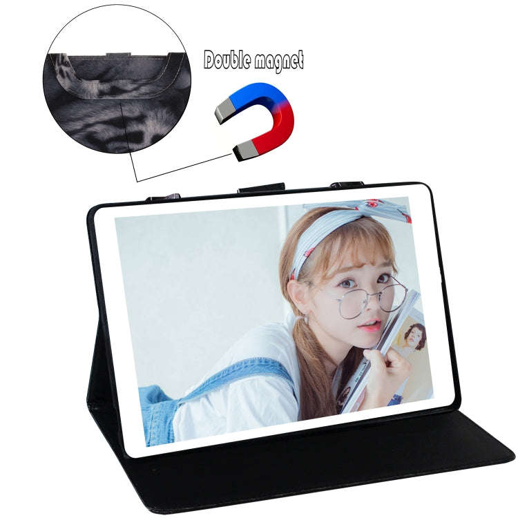 White Tiger Pattern Horizontal Flip Leather Case for Huawei MediaPad T5, with Holder & Card Slot ...