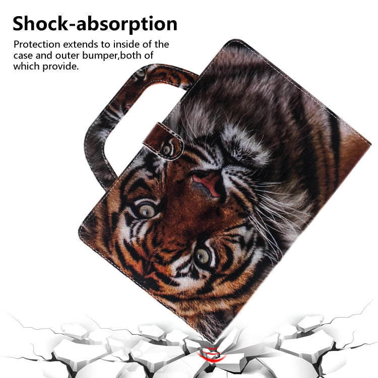 Tiger Pattern Horizontal Flip Leather Case for Huawei MediaPad T5, with Holder & Card Slot & Wallet