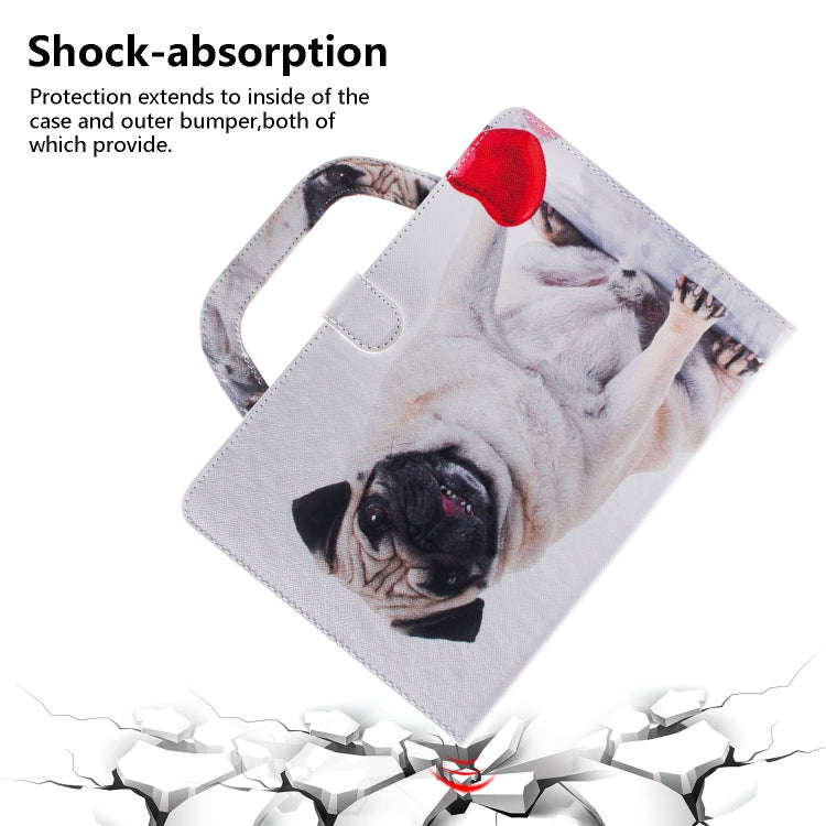 Pug Pattern Horizontal Flip Leather Case for Huawei MediaPad M5 Lite 10, with Holder & Card Slot ...