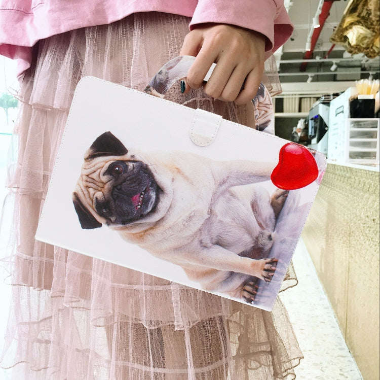 Pug Pattern Horizontal Flip Leather Case for Huawei MediaPad M5 Lite 10, with Holder & Card Slot ...