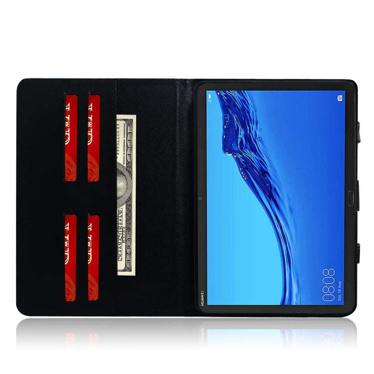 Half-Faced Cat Pattern Horizontal Flip Leather Case for Huawei MediaPad M5 Lite 10, with Holder &...