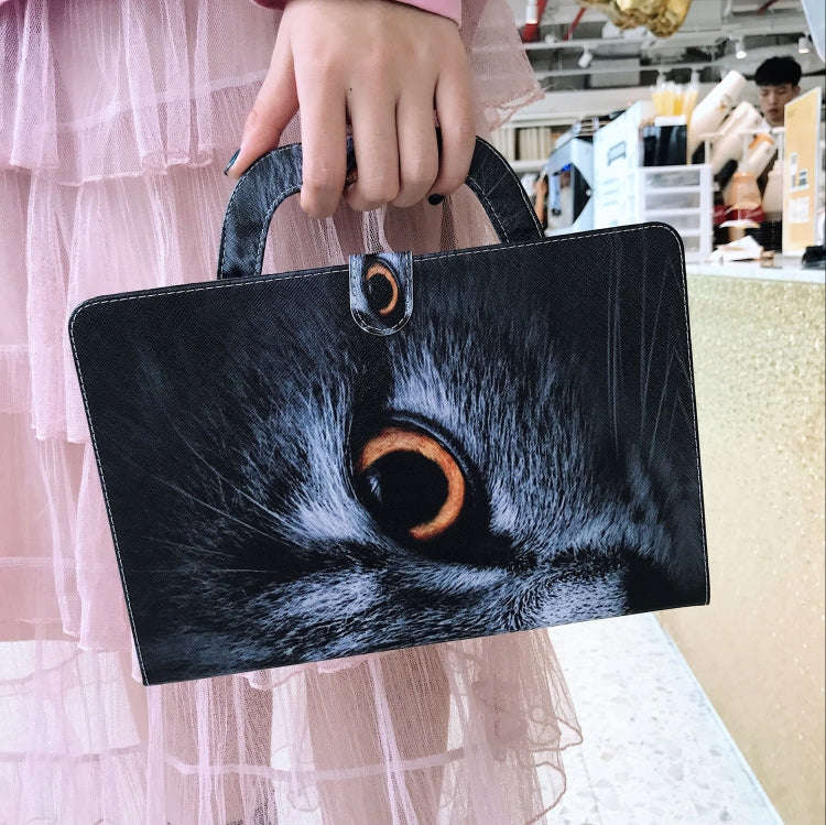 Half-Faced Cat Pattern Horizontal Flip Leather Case for Huawei MediaPad M5 Lite 10, with Holder &...