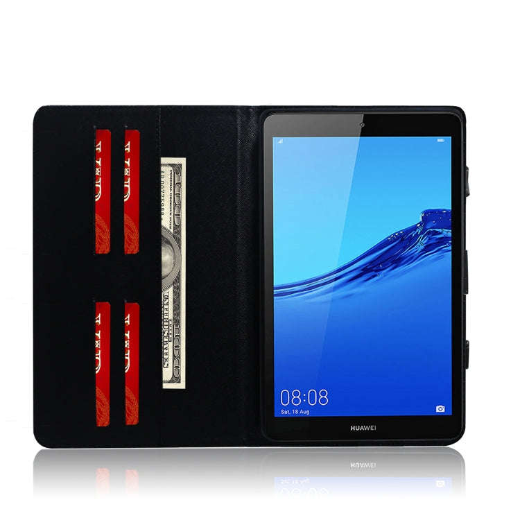 Half-Faced Cat Pattern Horizontal Flip Leather Case for Huawei MediaPad M5 Lite 8 / Honor Tab 5, ...