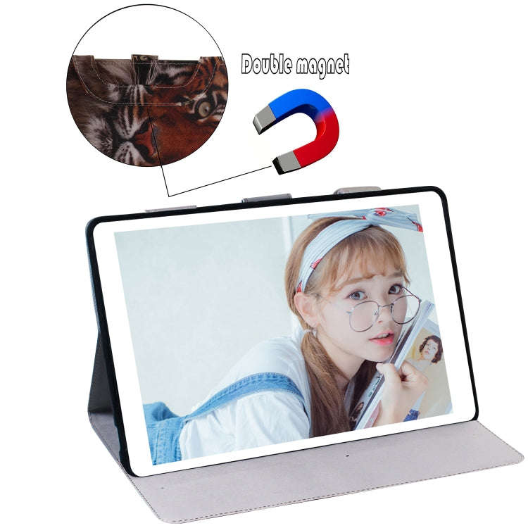 Tiger Pattern Horizontal Flip Leather Case for Huawei MediaPad M5 Lite 8 / Honor Tab 5, with Hold...