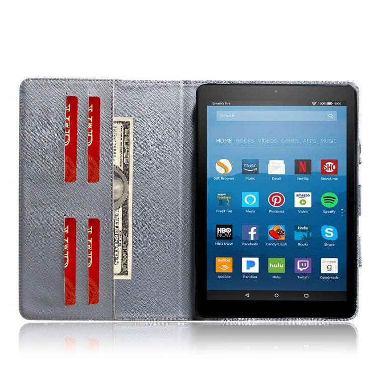 Lion Pattern Horizontal Flip Leather Case for Amazon Kindle Fire HD 8 2015/2016/2017/2018, with H...