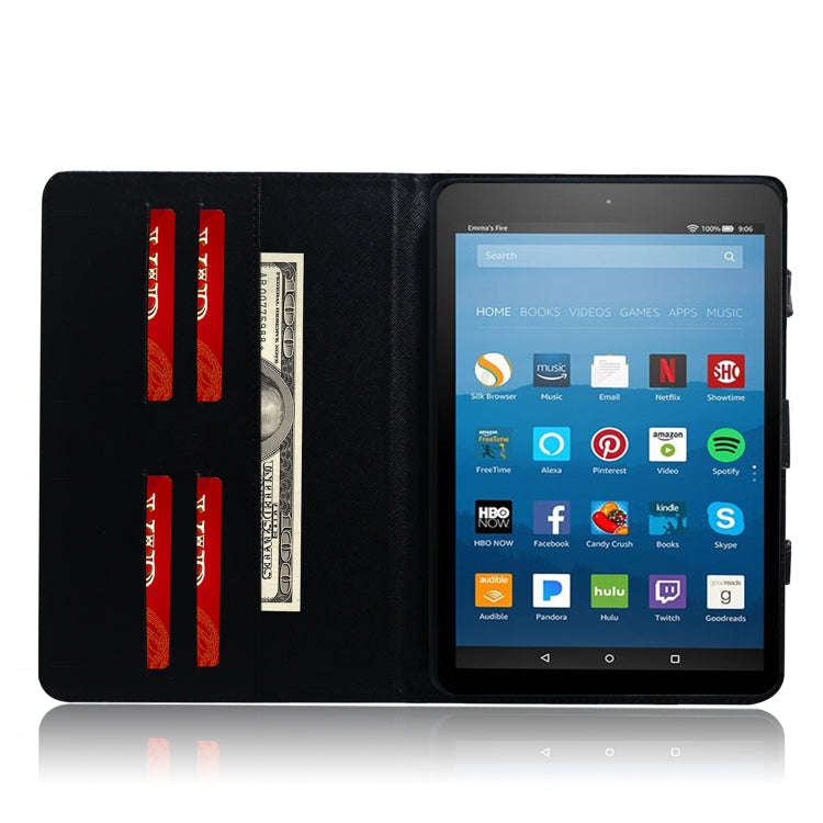 White Tiger Pattern Horizontal Flip Leather Case for Amazon Kindle Fire HD 8 2015/2016/2017/2018,...
