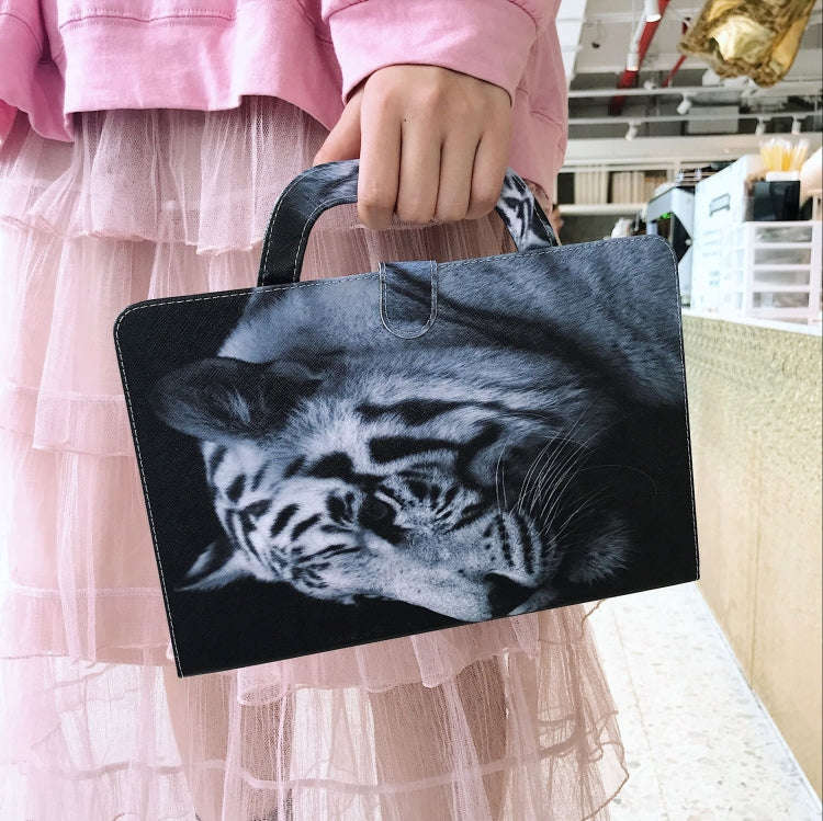 White Tiger Pattern Horizontal Flip Leather Case for Amazon Kindle Fire HD 8 2015/2016/2017/2018,...