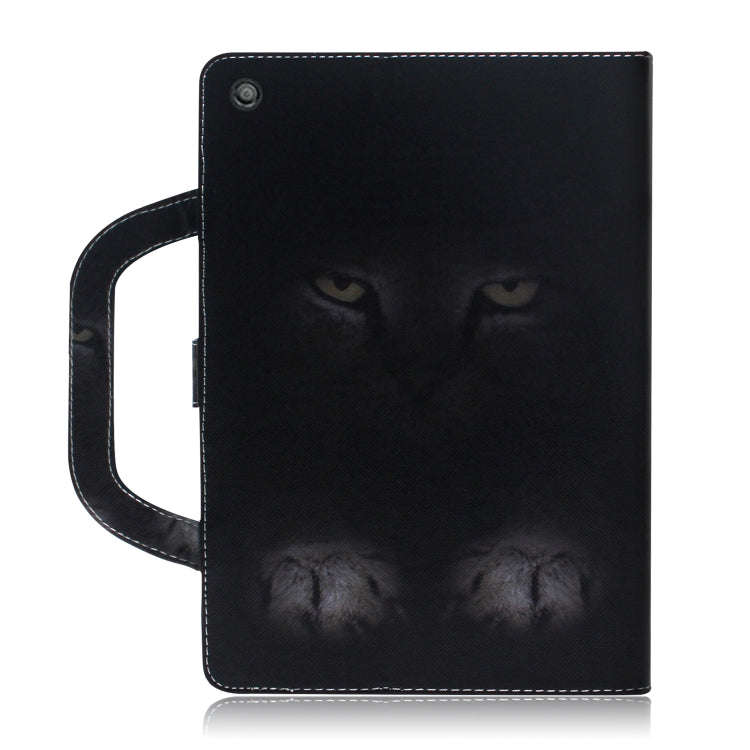 Cat Pattern Horizontal Flip Leather Case for Amazon Kindle Fire HD 10 2015/2017, with Holder & Ca...