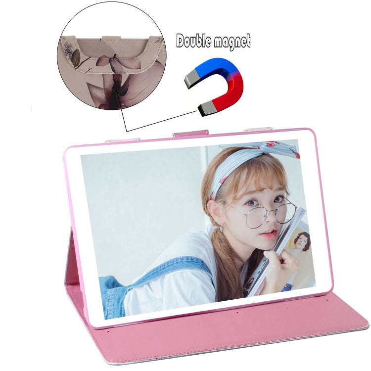 Magnolia Pattern Horizontal Flip Leather Case for Amazon Kindle Fire HD 10 2015/2017, with Holder...
