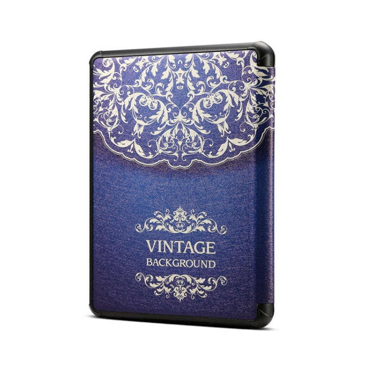 European Flower Vine Pattern Horizontal Flip PU Leather Protective Case for Amazon Kindle 2019, w...