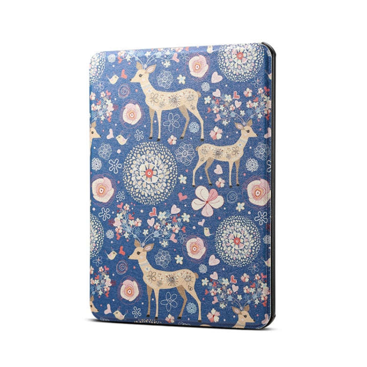 Reindeer Blue Pattern Horizontal Flip PU Leather Protective Case for Amazon Kindle 2019, with Sle...