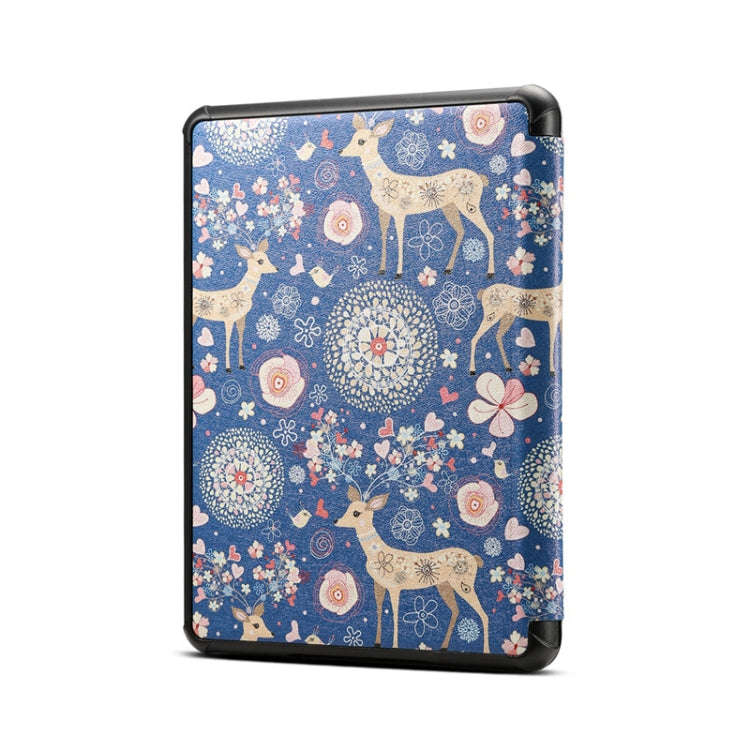 Reindeer Blue Pattern Horizontal Flip PU Leather Protective Case for Amazon Kindle 2019, with Sle...