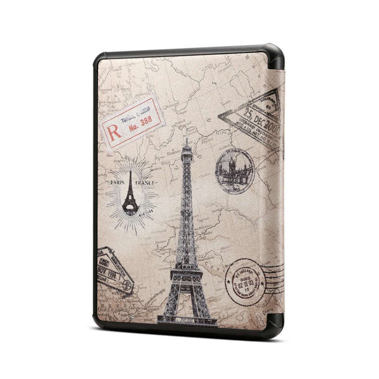 Eiffel Tower Pattern Horizontal Flip PU Leather Protective Case for Amazon Kindle 2019, with Slee...