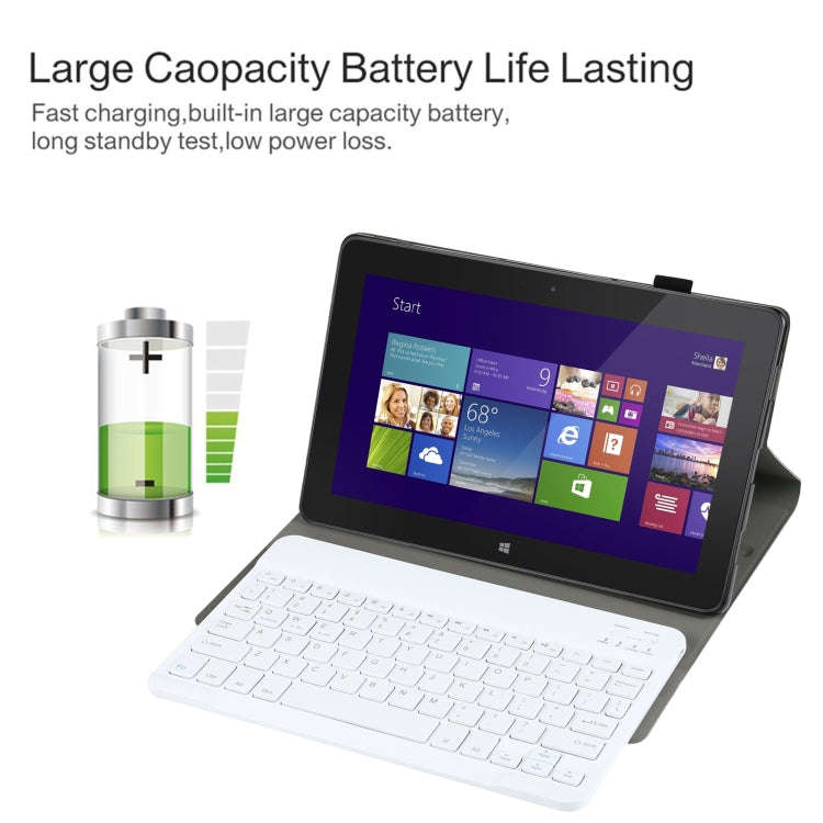 AM12 2 in 1 Removable Bluetooth Keyboard + Protective Leather Tablet Case with Holder for Lenovo ...