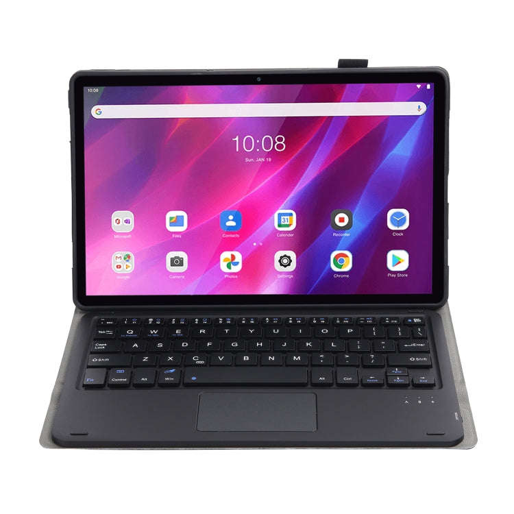 AK10-A 2 in 1 Detachable Bluetooth Keyboard + Lambskin Texture TPU Protective Leather Tablet Case...