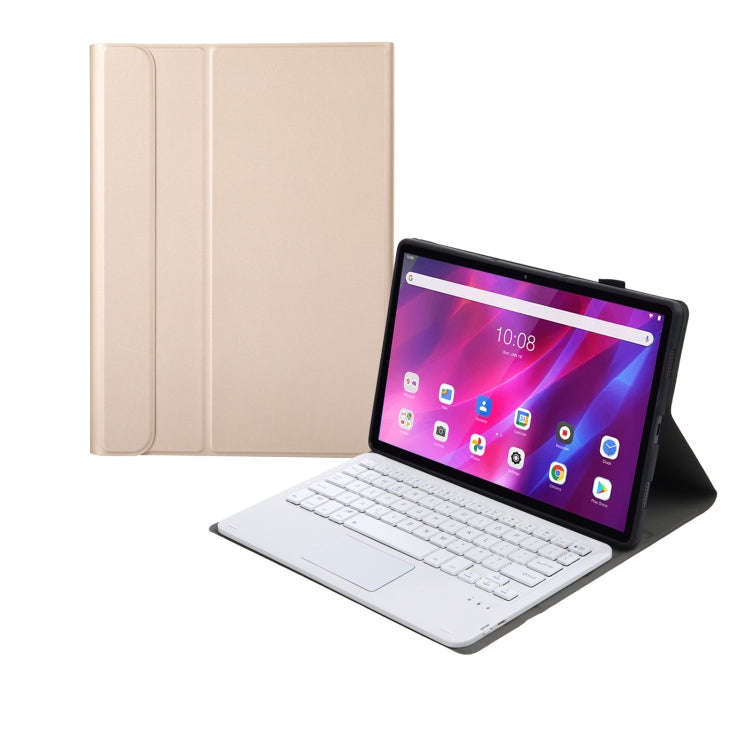 AK10-A 2 in 1 Detachable Bluetooth Keyboard + Lambskin Texture TPU Protective Leather Tablet Case...