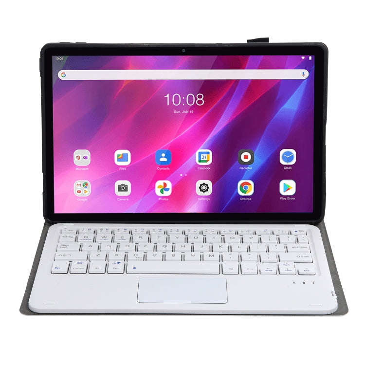 AK10-A 2 in 1 Detachable Bluetooth Keyboard + Lambskin Texture TPU Protective Leather Tablet Case...