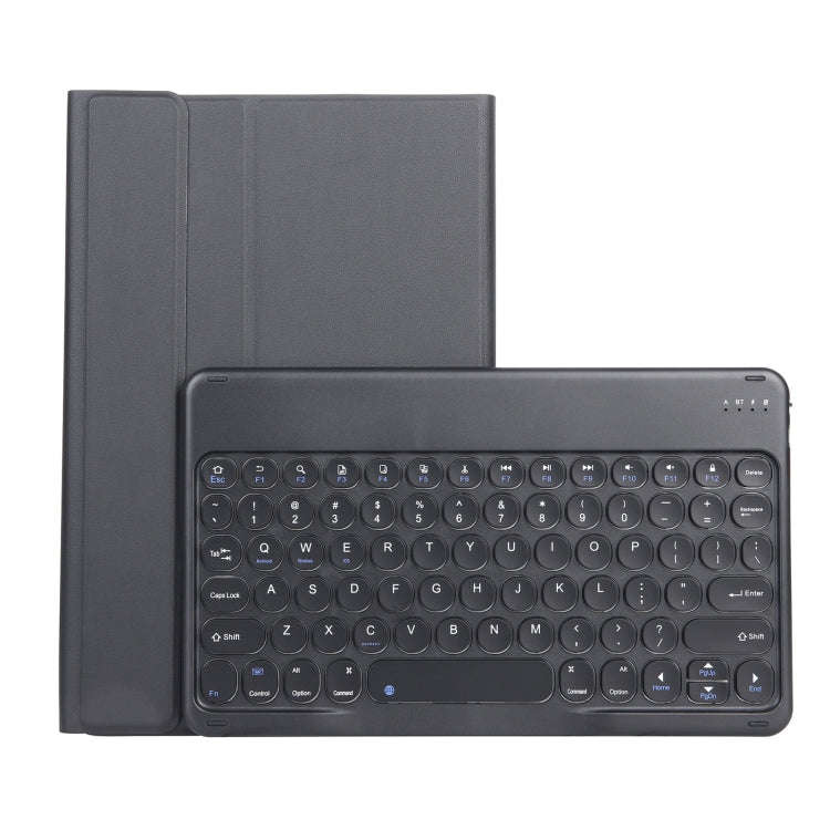 YAK10 2 in 1 Detachable Round Keycap Bluetooth Keyboard + Lambskin Texture TPU Protective Leather...