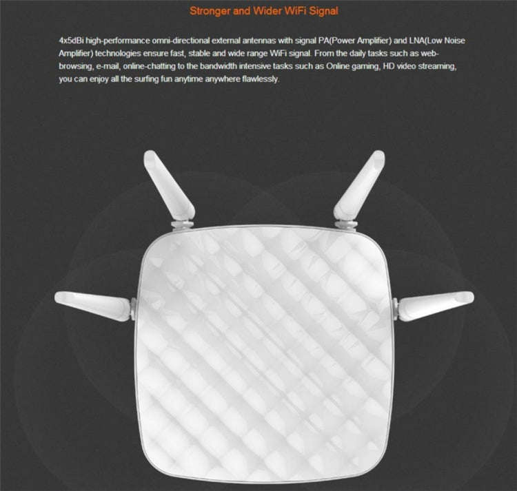 Tenda FH456 Wireless 2.4GHz 300Mbps WiFi Router with 4*5dBi External Antennas(White)