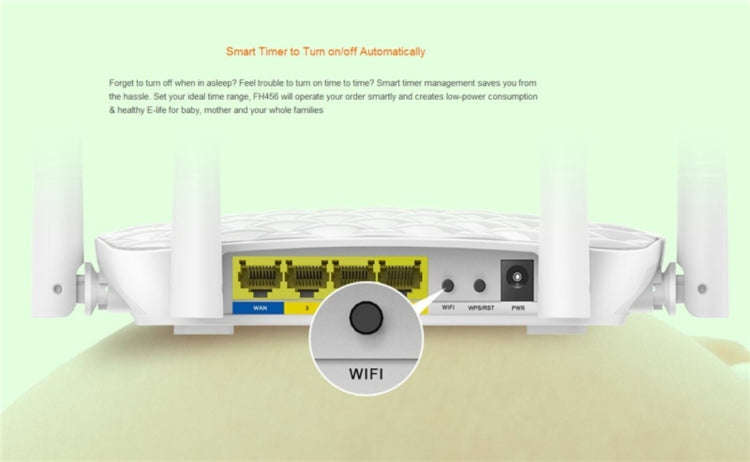 Tenda FH456 Wireless 2.4GHz 300Mbps WiFi Router with 4*5dBi External Antennas(White)