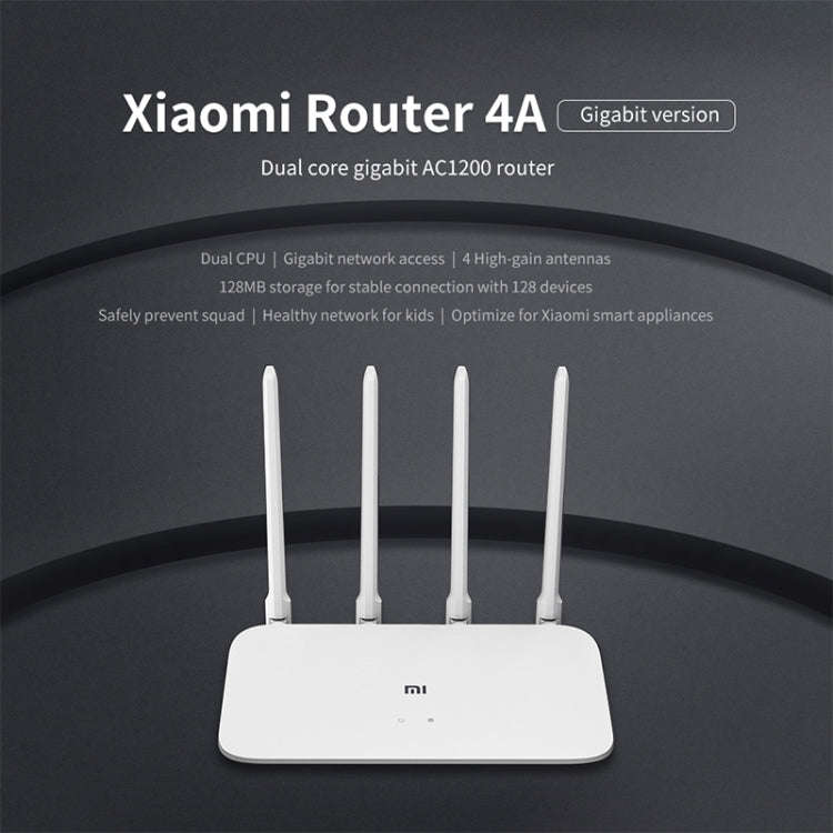 Original Xiaomi WiFi Router 4A Smart APP Control AC1200 1167Mbps 128MB 2.4GHz & 5GHz Dual-core CP...