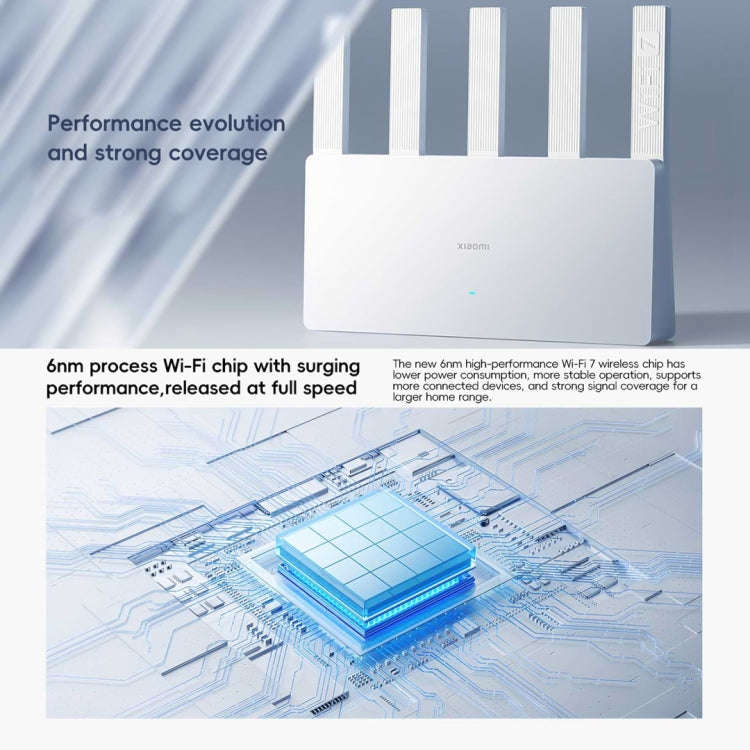 Xiaomi Router BE5000 WiFi 7 MLO 2.4GHz 5.0GHz Dual Band 2.5G Port 512MB RAM Repeater, US Plug (Wh...