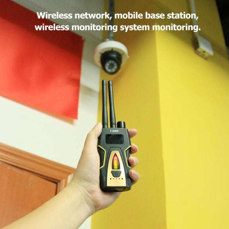 T-8000 RF Signal Detector GSM Audio Finder GPS Scan Detector (Silver)