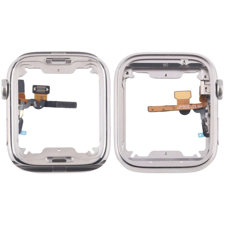For Apple Watch Series 7 / 8 / 9 45mm LTE Stainless Steel Middle Frame Bezel Plate with Crown Spi...