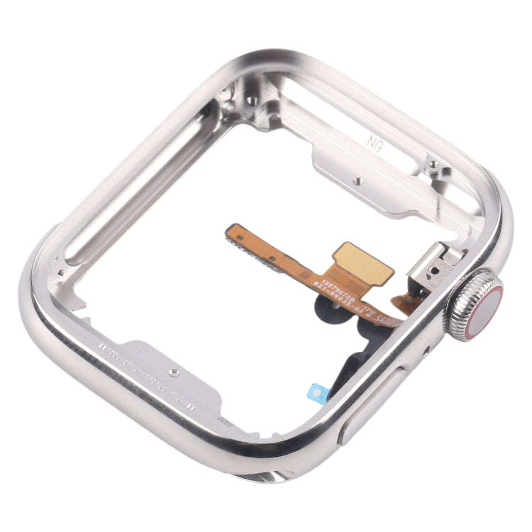 For Apple Watch Series 7 / 8 / 9 45mm LTE Stainless Steel Middle Frame Bezel Plate with Crown Spi...
