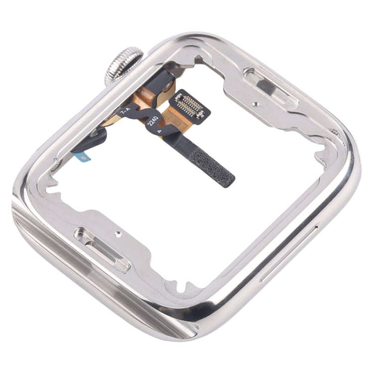 For Apple Watch Series 7 / 8 / 9 45mm LTE Stainless Steel Middle Frame Bezel Plate with Crown Spi...