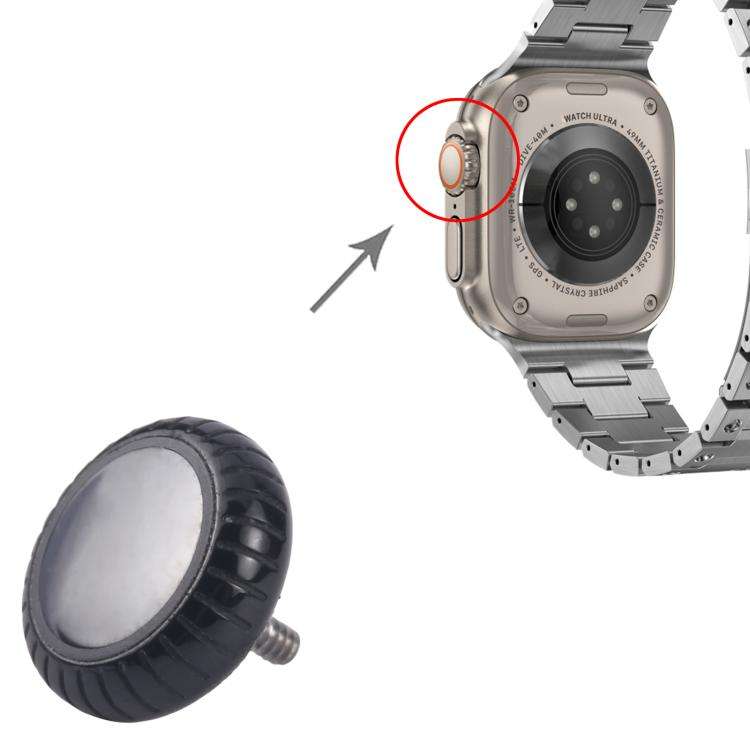 For Apple Watch Series 10 42mm / 46mm Watch Crown Nut Replacement (Black)