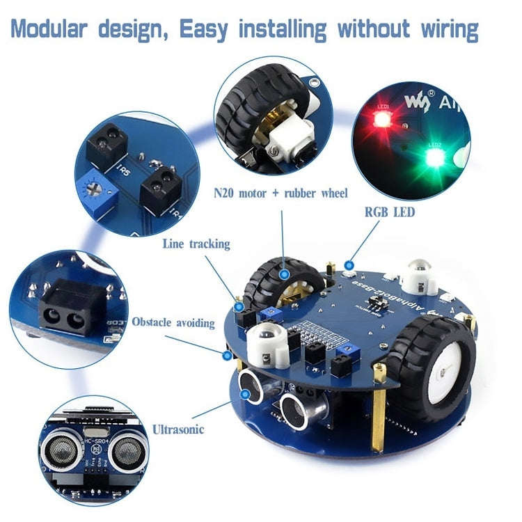 Waveshare AlphaBot2 Robot Building Kit for Arduino (no Arduino Controller)